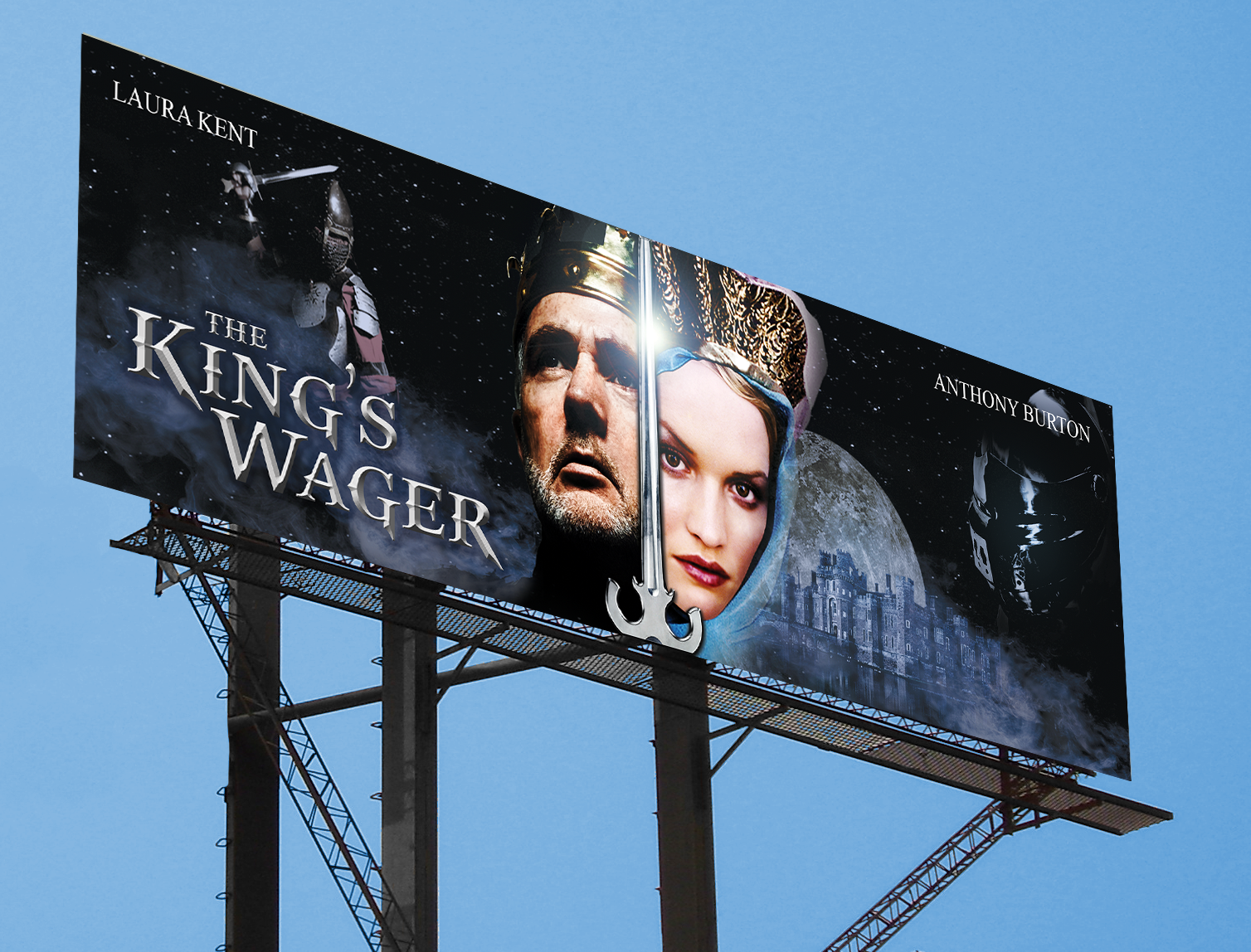 picture of billboard with distorted image on billboard